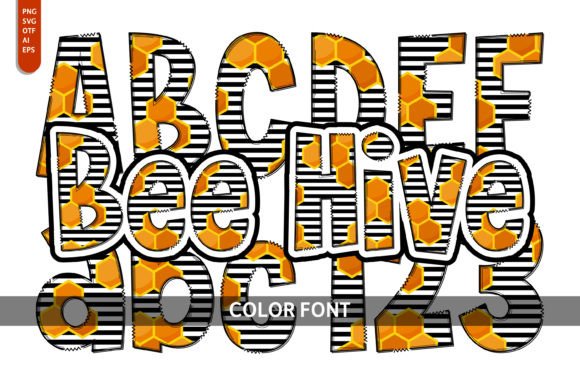 Bee Hive Font: A Playful Color Font for Whimsical Designs
