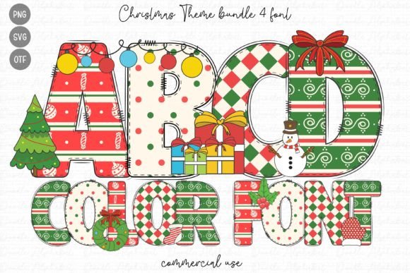 Christmas Theme: A Festive Color Font for Holiday Projects