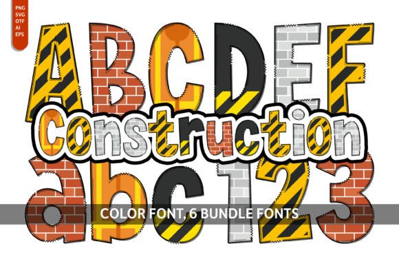Construction Bundle: A Playful Color Font for Creative Projects