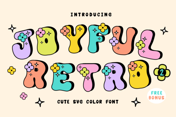 Joyful Retro Cute SVG Color Font: A Vibrant Type Revival