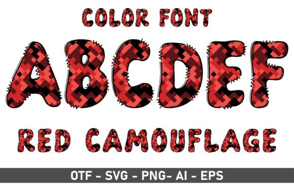 Red Camouflage: A Playful Font for Creative Branding
