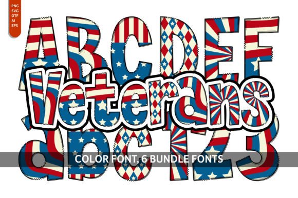 Veterans Bundle: A Playful Color Font for Creative Designs